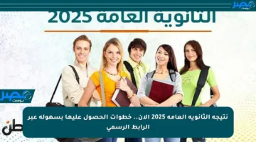نتيجة الثانوية العامة 2025 الآن.. خطوات الحصول عليها بسهولة عبر الرابط الرسمي